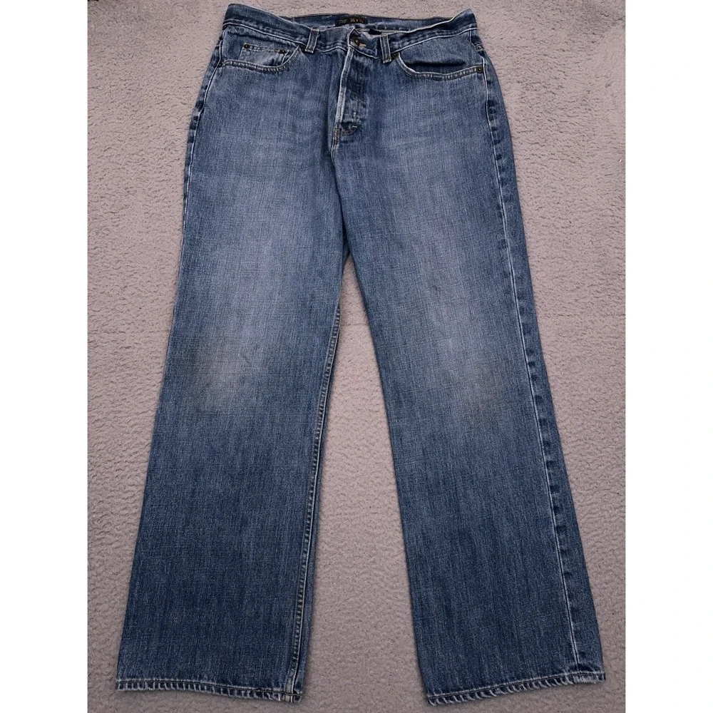 Vintage J.CREW Jeans Men's 35x31 Blue Classic Button Fly Heavyweight Made in USA